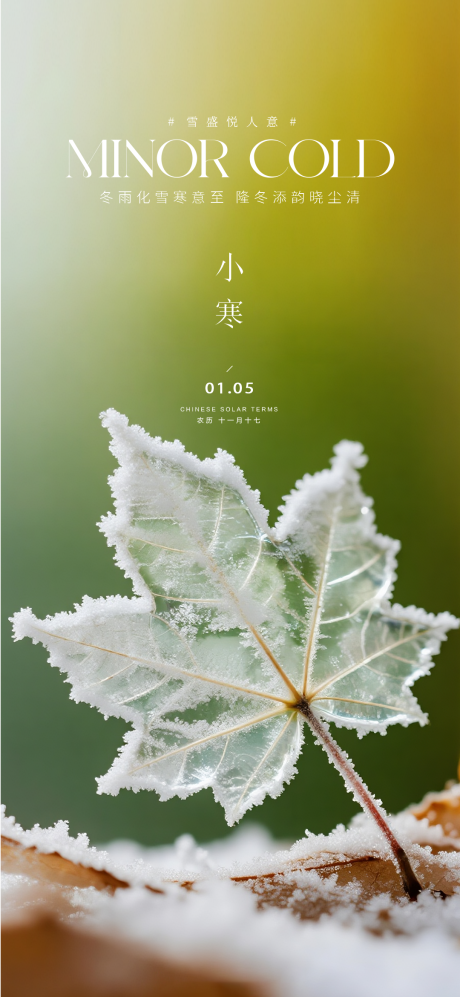 源文件下载【享设计】搜索编号：56550034290772247【地产小寒质感海报】