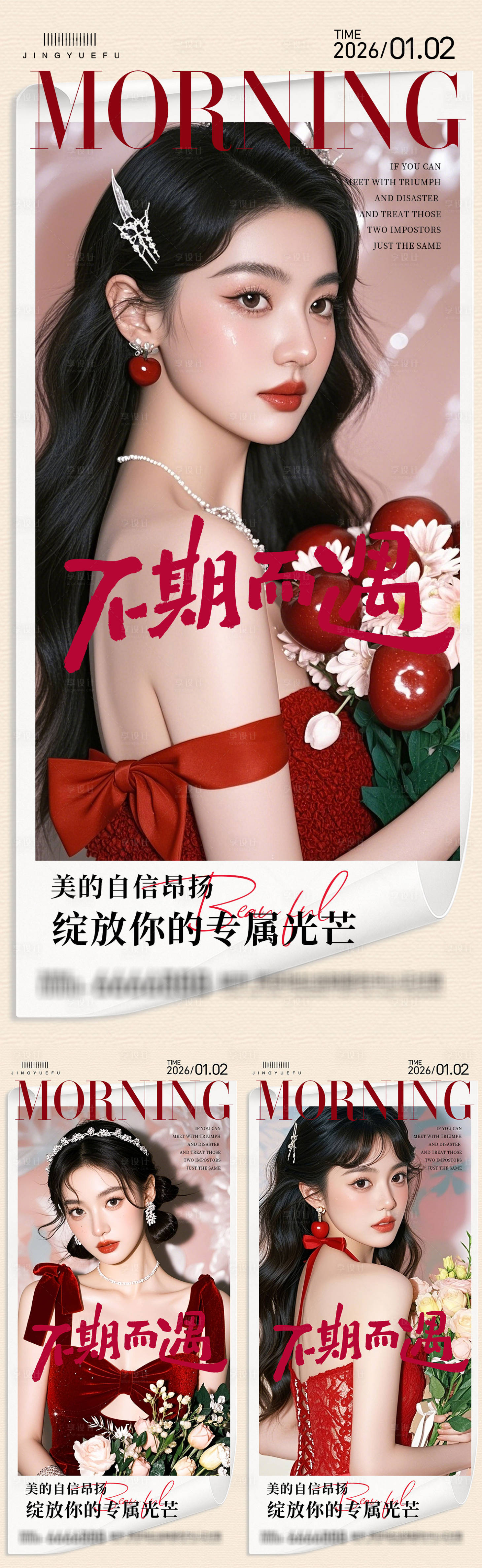 源文件下载【享设计】搜索编号：46970034687851400【医美早安系列海报】