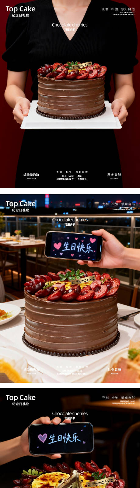 源文件下载【享设计】搜索编号：65200034625941717【车厘子巧克力蛋糕小红书海报】