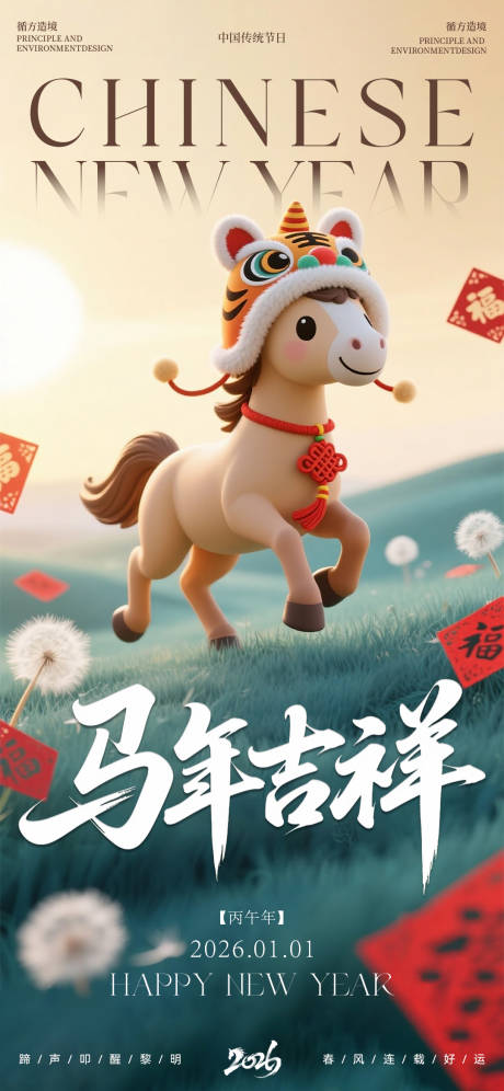 源文件下载【享设计】搜索编号：86990034747145620【马年吉祥卡通海报】