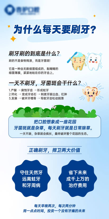 源文件下载【享设计】搜索编号：98460034357494484【牙科门诊口腔科普定期洁牙海报】