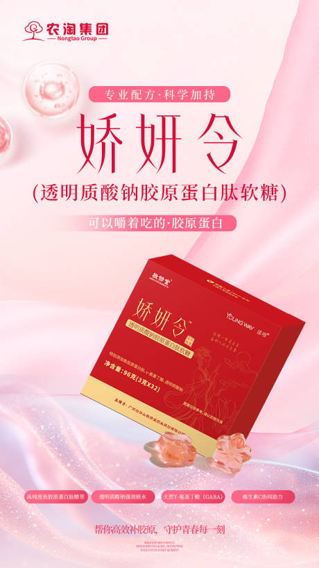 源文件下载【享设计】搜索编号：56020035150159218【娇妍令美容软糖产品宣传海报】