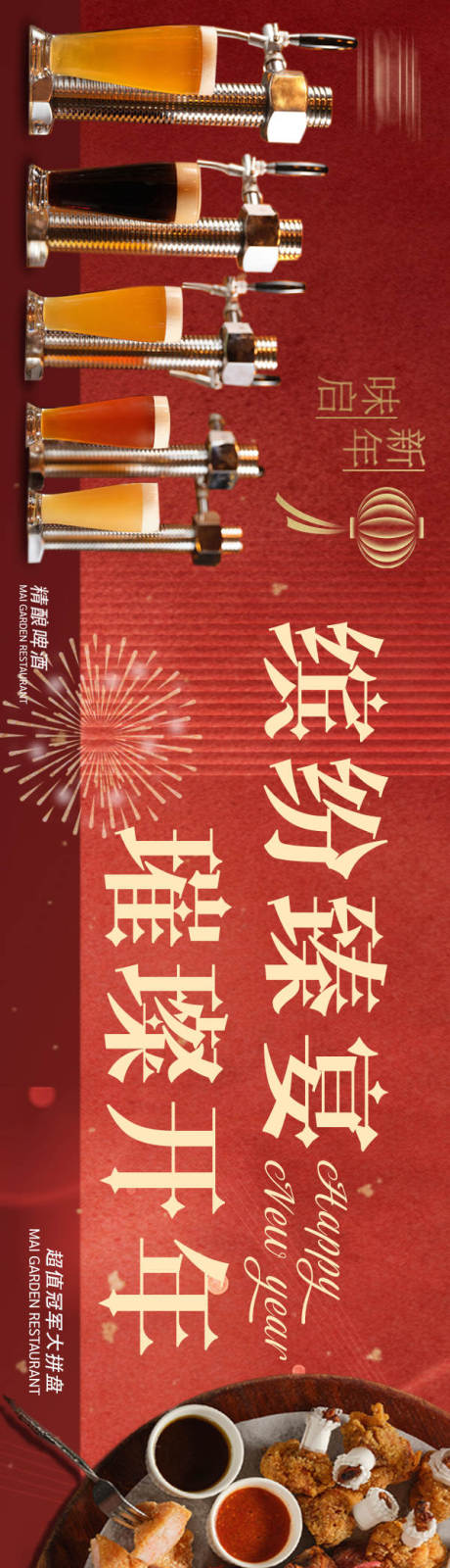 源文件下载【享设计】搜索编号：16920035231068436【大众点评西餐厅新年五连图长图海报】