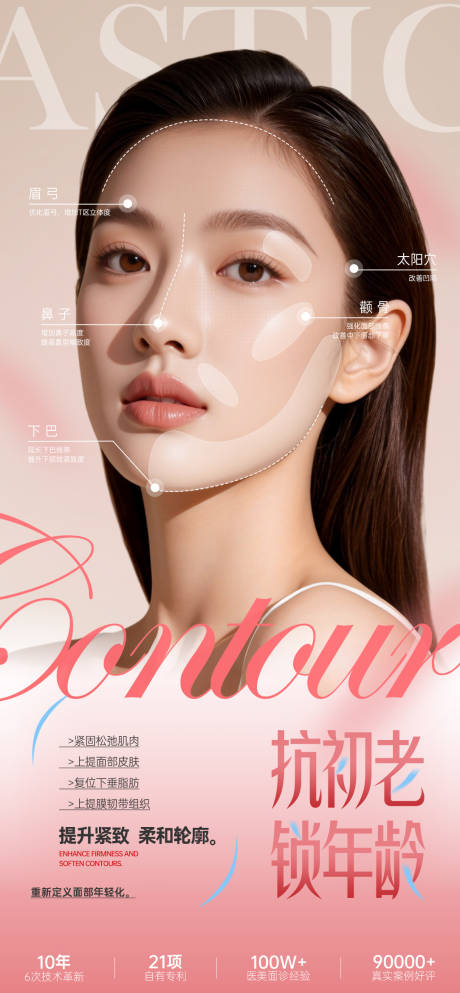 源文件下载【享设计】搜索编号：86400034987163965【医美面部轮廓抗衰项目推广】