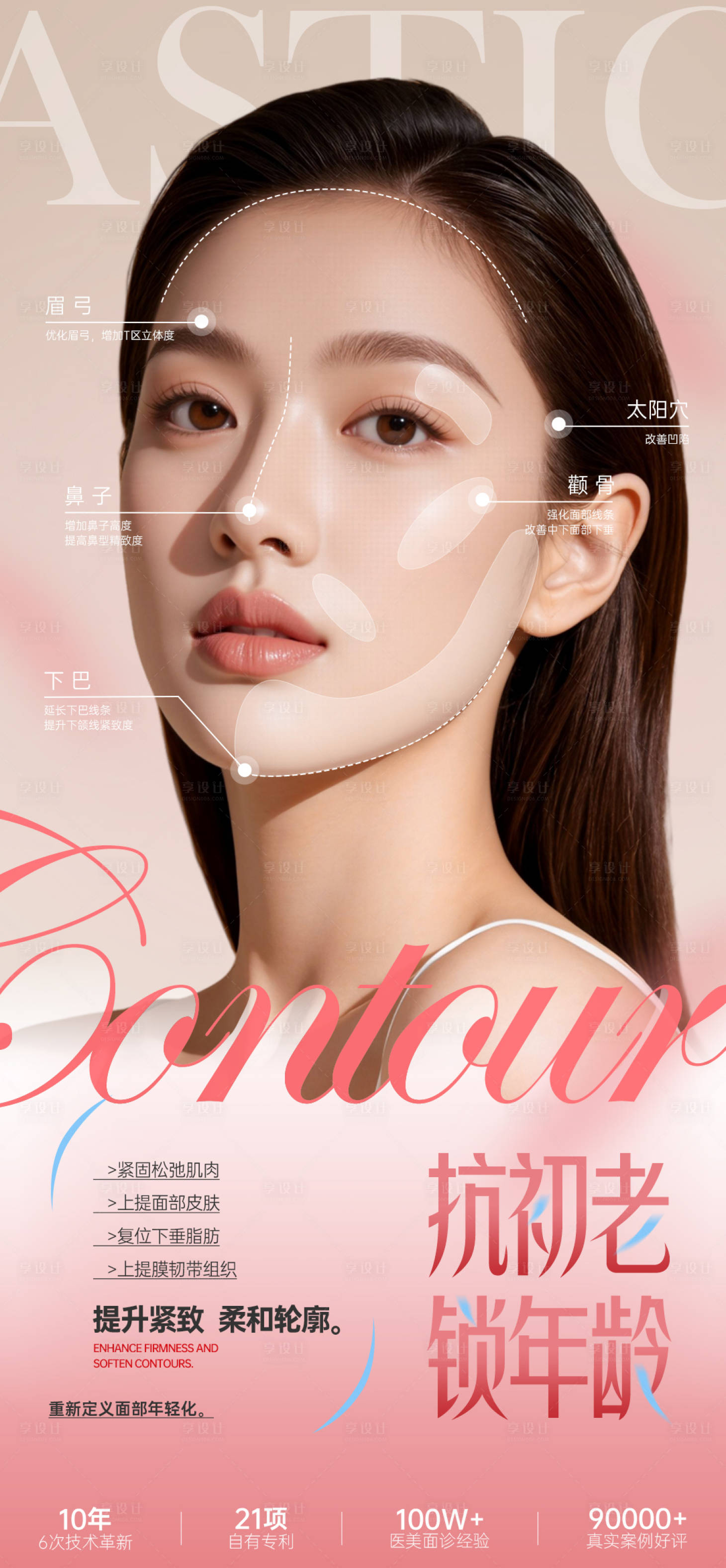 源文件下载【享设计】搜索编号：86400034987163965【医美面部轮廓抗衰项目推广】