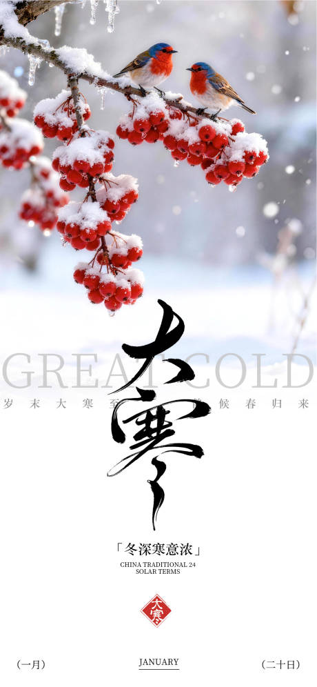 源文件下载【享设计】搜索编号：88670034846822455【大寒节气海报】