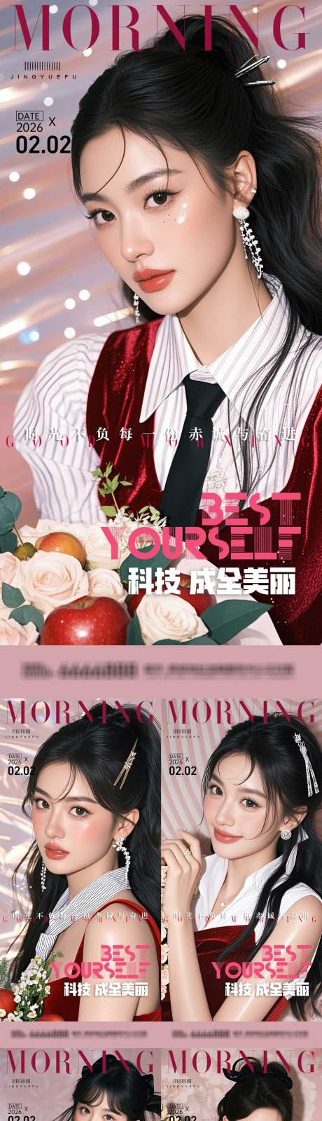 源文件下载【享设计】搜索编号：76030034829187309【医美早安系列海报】