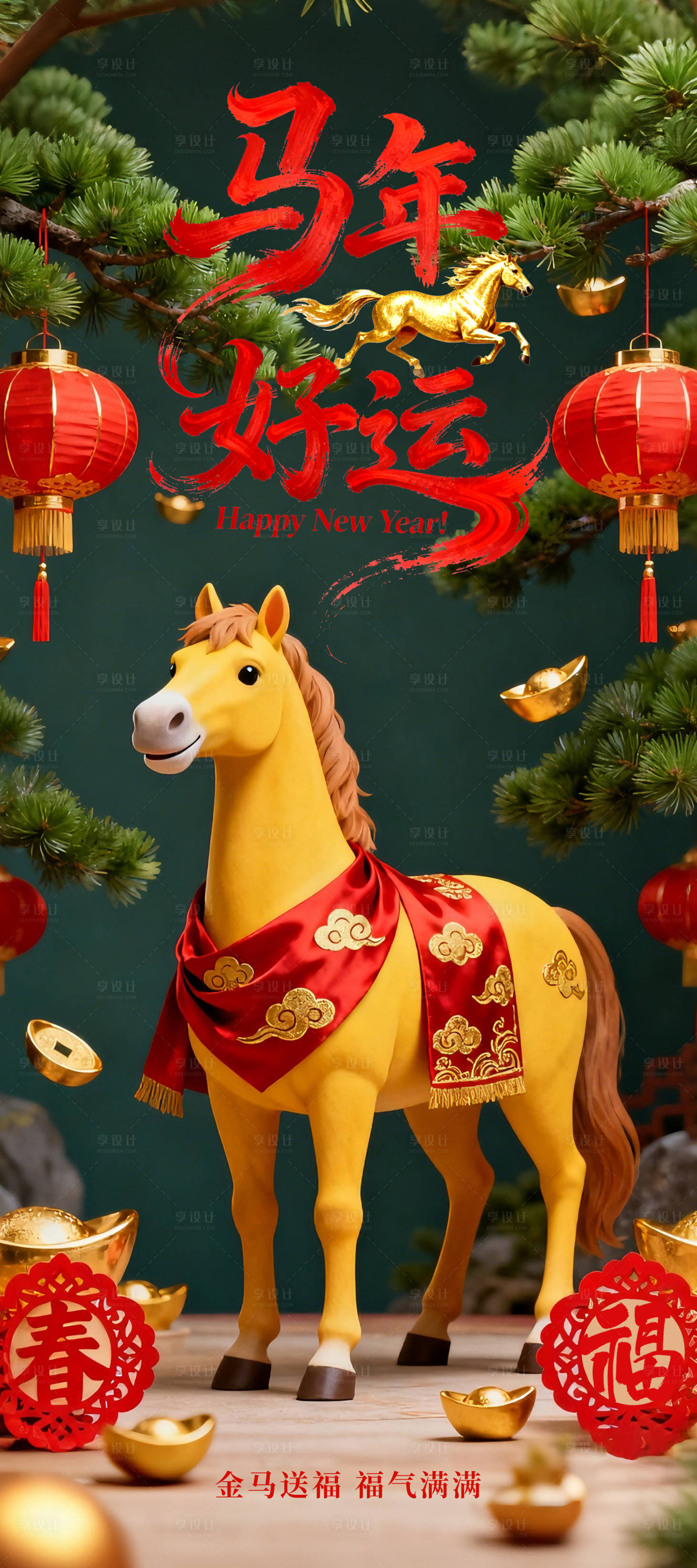 源文件下载【享设计】搜索编号：12250034930845613【马年海报】