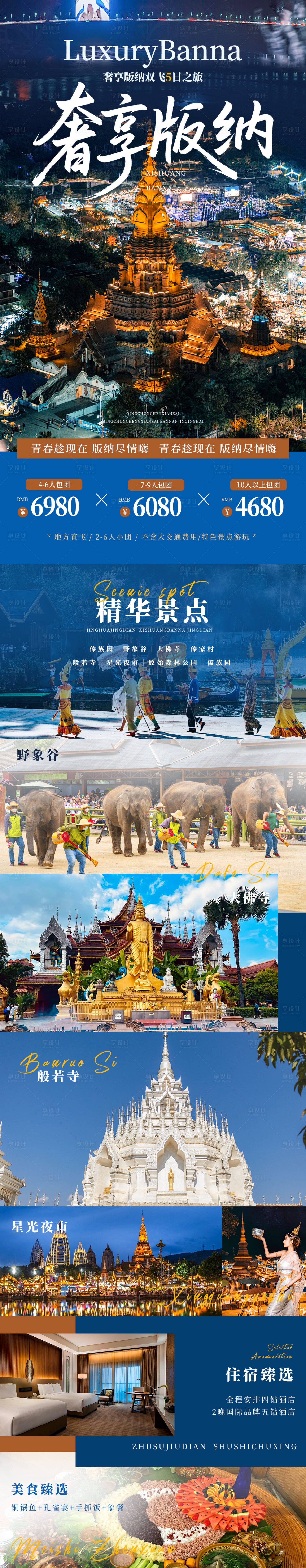 源文件下载【享设计】搜索编号：47060035144487066【奢享版纳云南旅游长图】