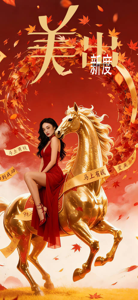 源文件下载【享设计】搜索编号：32660034946574688【医美美业新年马年海报】