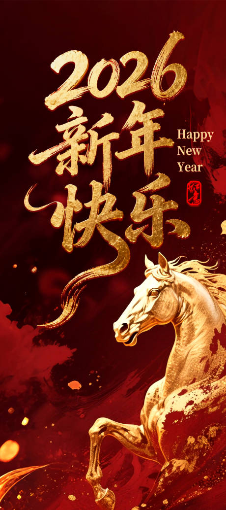 源文件下载【享设计】搜索编号：12370034892219375【新年快乐海报】