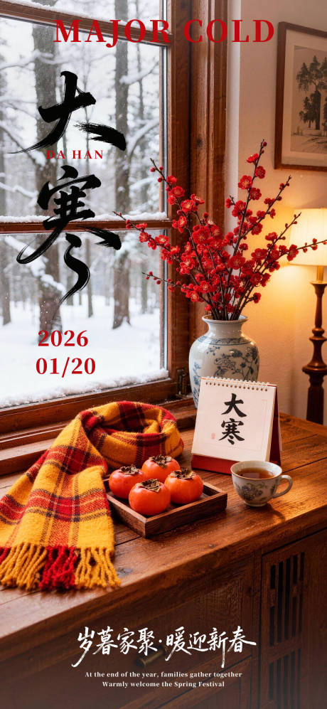 源文件下载【享设计】搜索编号：35280035076745265【大寒节气海报】