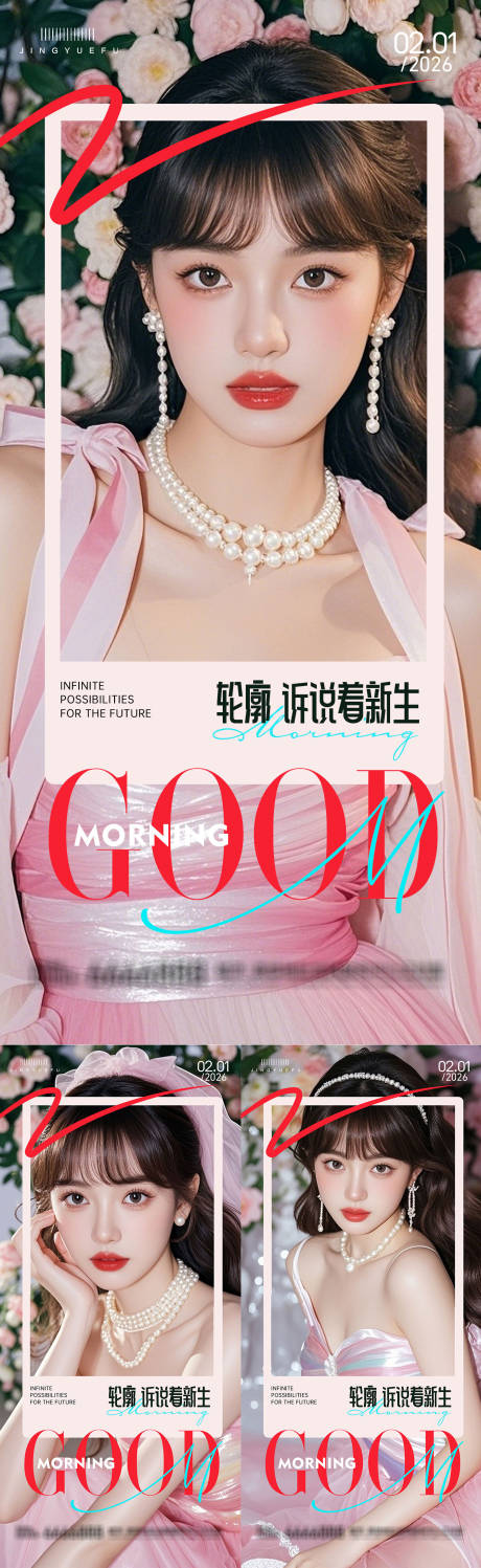 源文件下载【享设计】搜索编号：93250034913933438【医美早安系列海报】