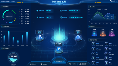 源文件下载【享设计】搜索编号：28020035158651415【科技感大数据可视化智能界面首页图片】