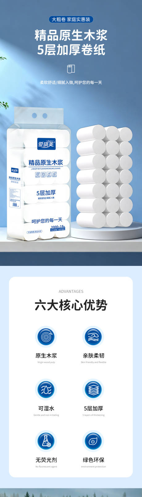 源文件下载【享设计】搜索编号：69800035188984192【卫生纸卷纸纸巾电商详情页】