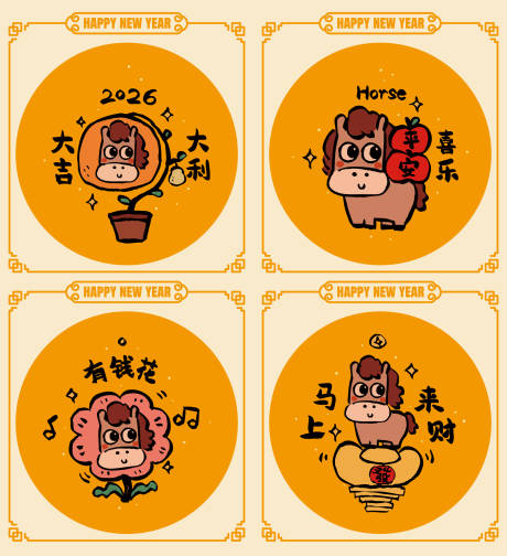 源文件下载【享设计】搜索编号：54230034915977147【2026马年新春插画海报】