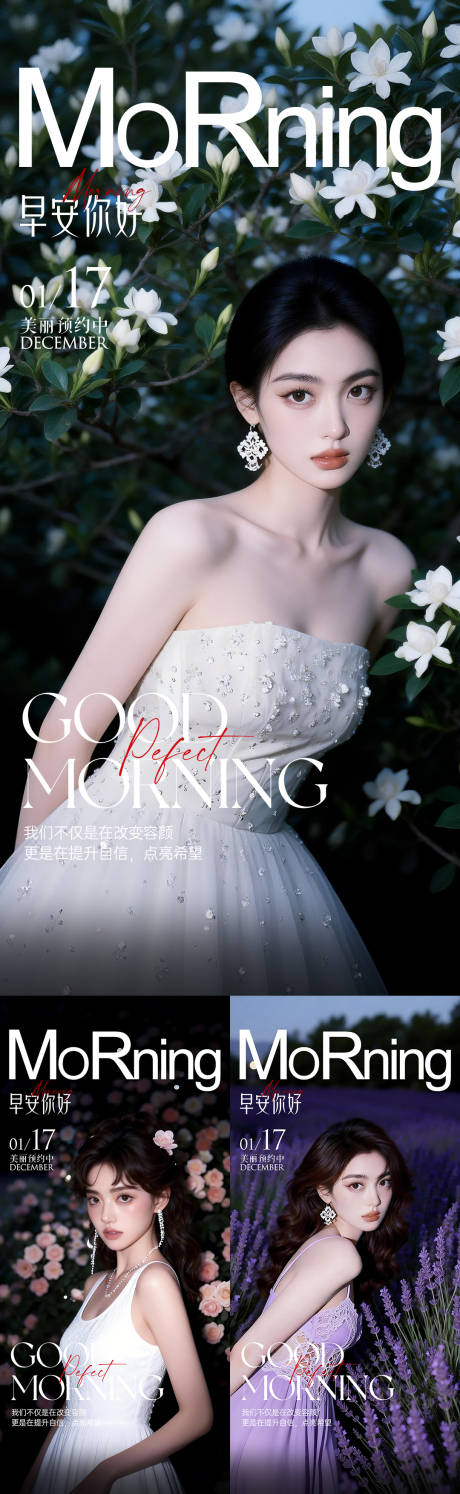 源文件下载【享设计】搜索编号：27930035117354573【医美早安日签系列海报】