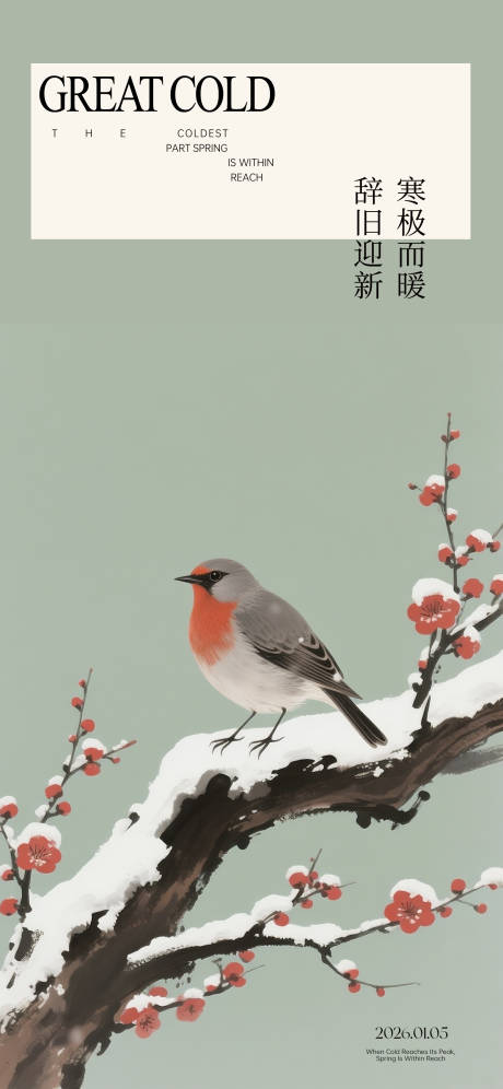 源文件下载【享设计】搜索编号：46800034966468125【冬天大寒节气早安图】