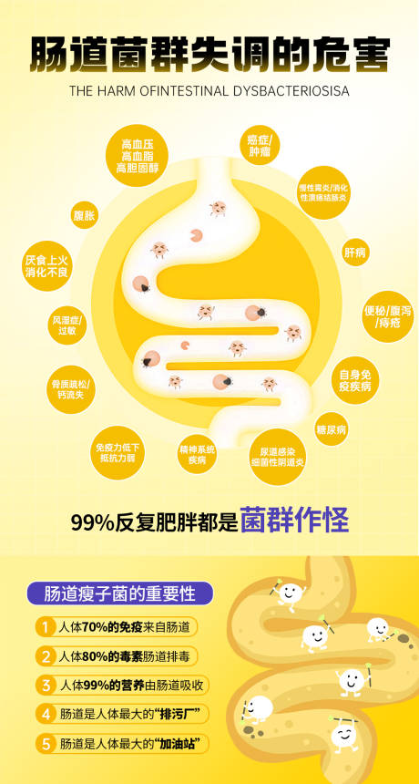 源文件下载【享设计】搜索编号：80580034923416643【肠道益生菌健康海报】
