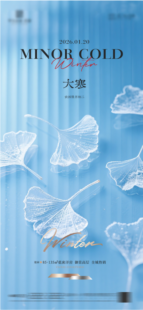 源文件下载【享设计】搜索编号：47990034862489710【地产大寒质感节气海报】