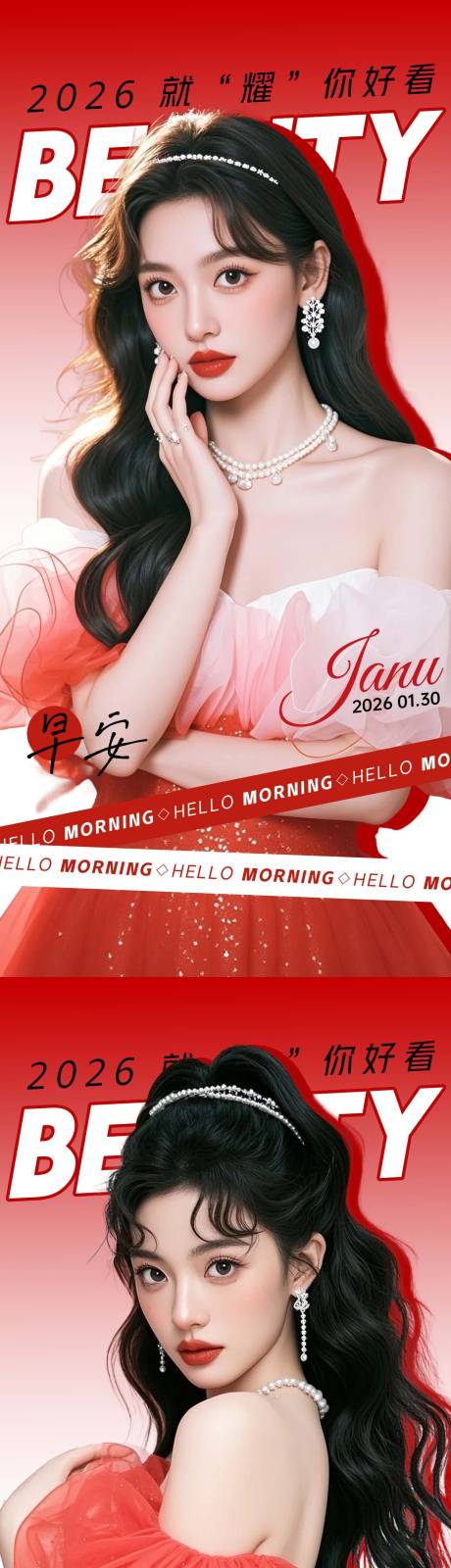 源文件下载【享设计】搜索编号：22610035065655135【医美整形早安海报新年日签系列】
