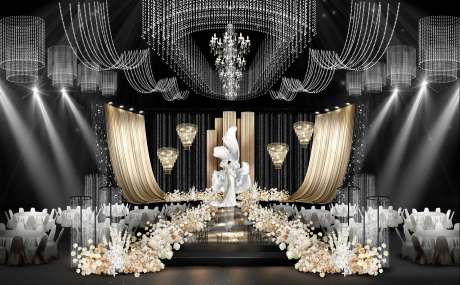 源文件下载【享设计】搜索编号：22170035203897313【香槟色布幔婚礼】