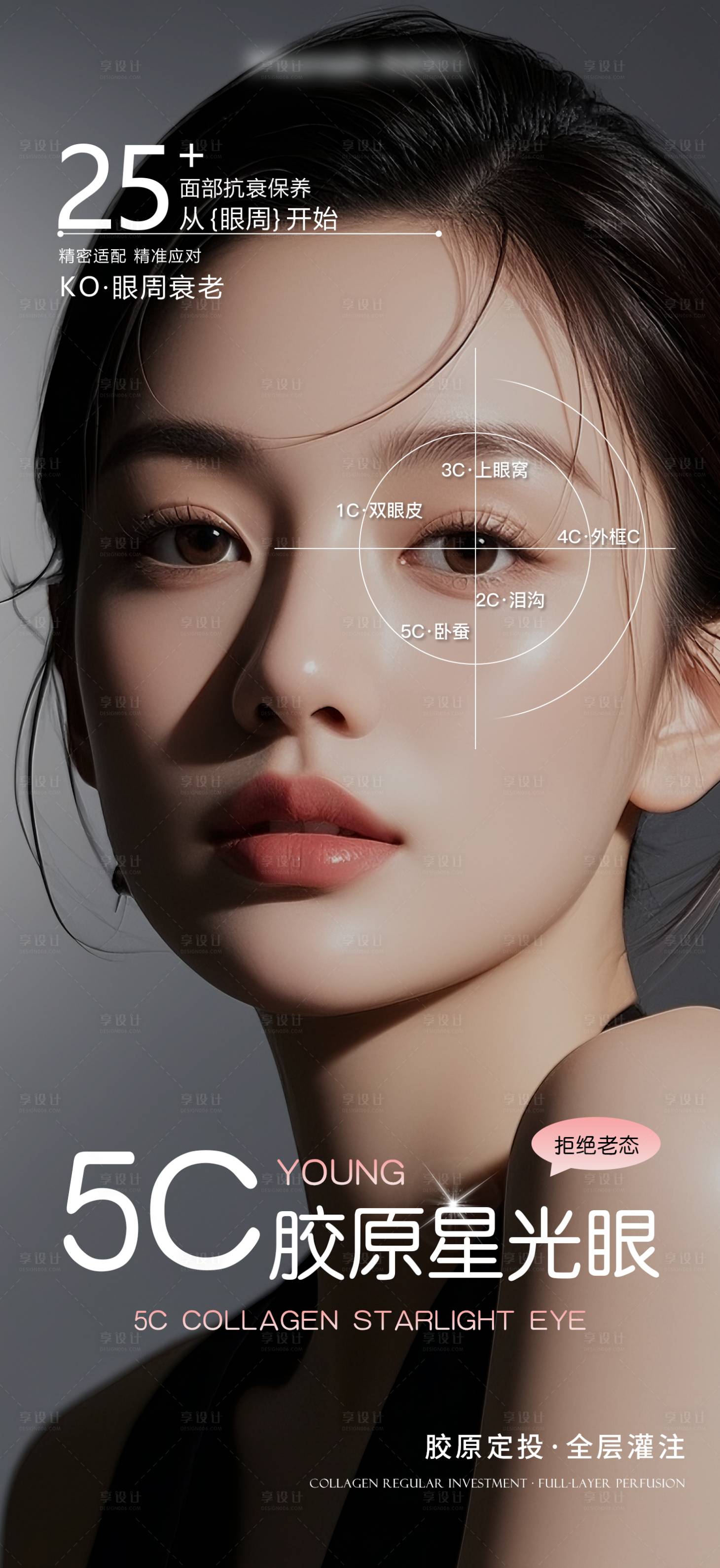 源文件下载【享设计】搜索编号：72530035038905844【医美胶原星光眼海报】