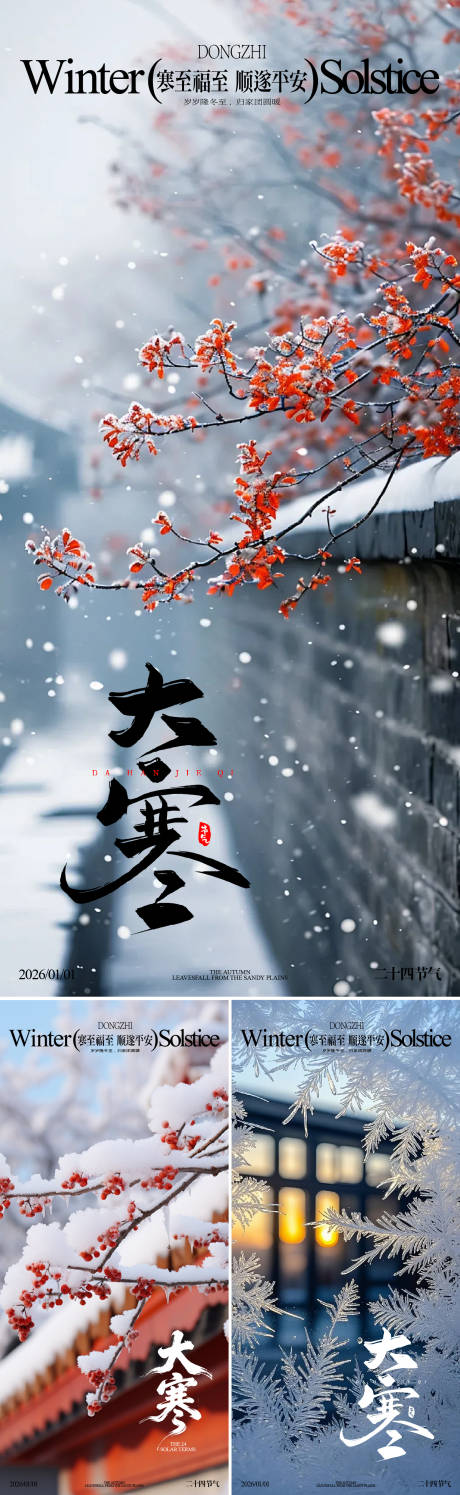 源文件下载【享设计】搜索编号：97920034967122274【大寒节气移动端海报】