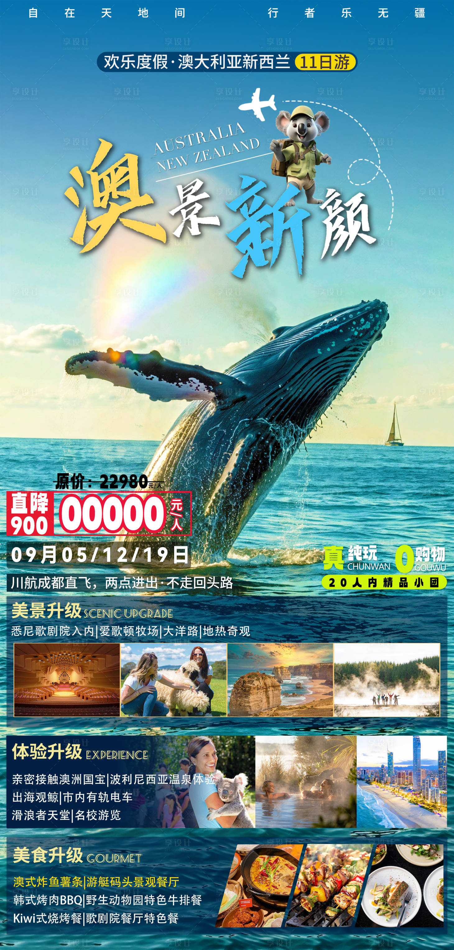 源文件下载【享设计】搜索编号：87460035287743444【澳大利亚新西兰旅游海报】