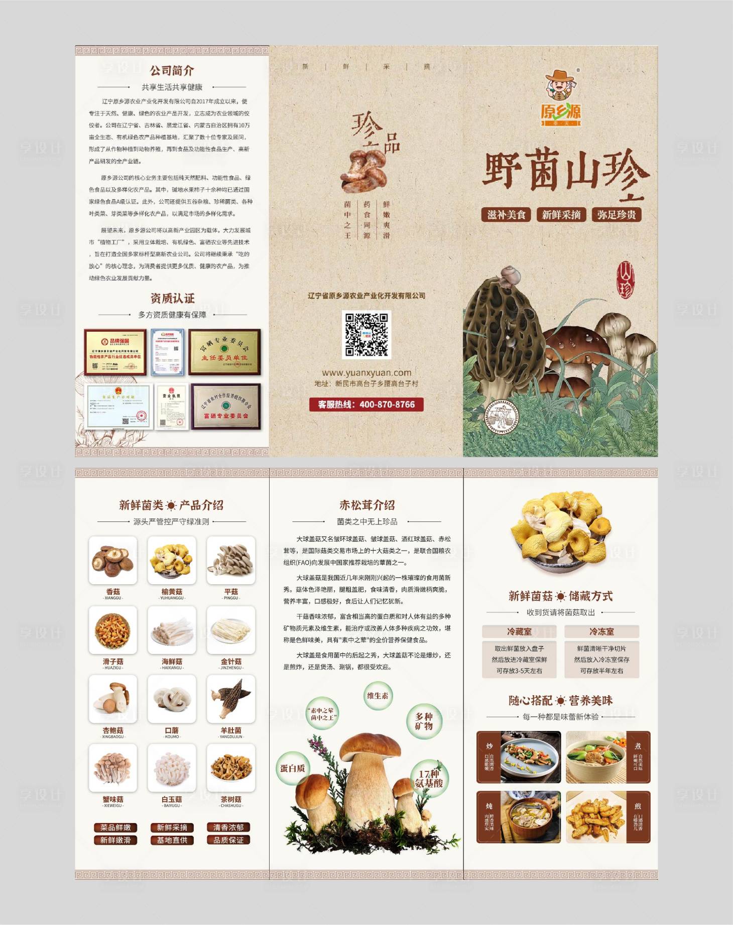 源文件下载【享设计】搜索编号：76290034943135769【菌类生鲜三折页】