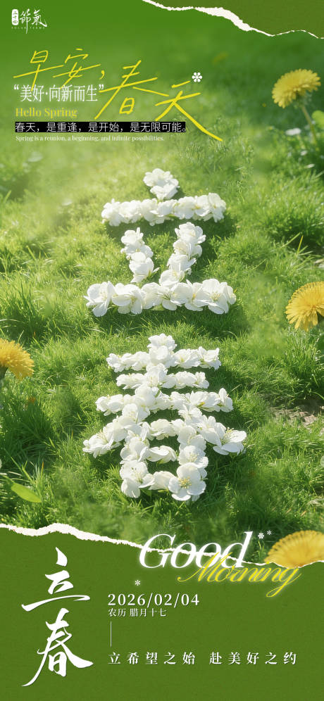 源文件下载【享设计】搜索编号：94680035180384869【立春风景节气海报】