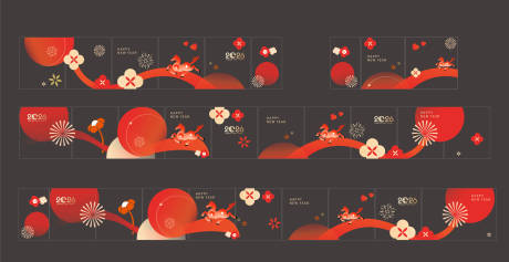 源文件下载【享设计】搜索编号：83700034877033023【马年新春氛围玻璃贴】