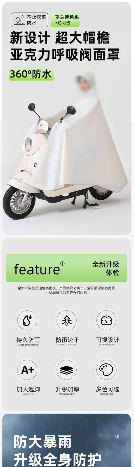 源文件下载【享设计】搜索编号：55010034907145208【电动车骑行雨衣详情页】