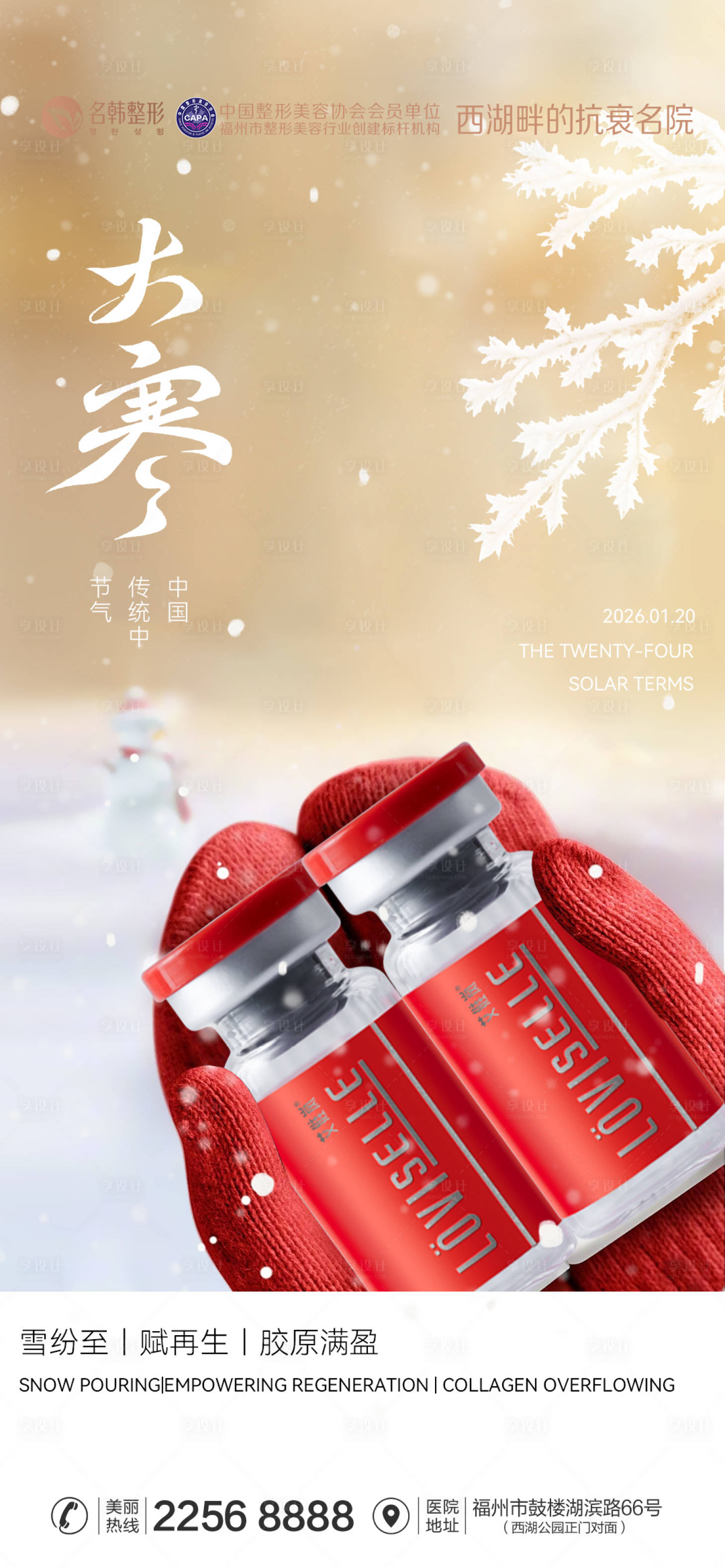 源文件下载【享设计】搜索编号：10930034975073481【医美节气大寒海报】