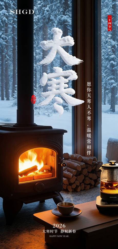 源文件下载【享设计】搜索编号：73160035063826980【大寒节气海报】