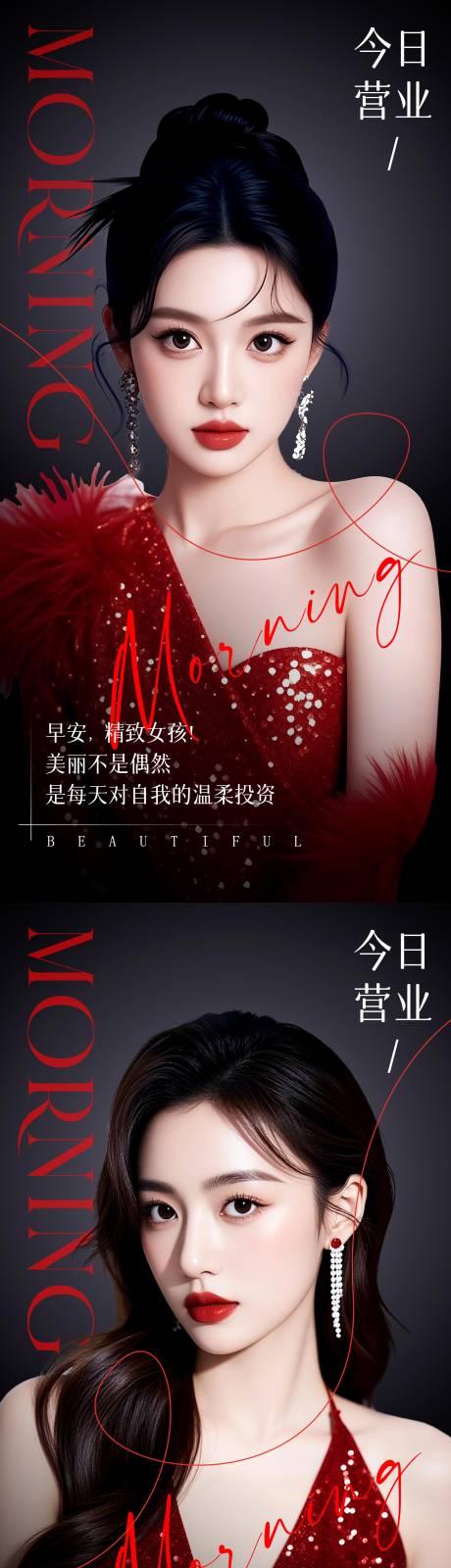 源文件下载【享设计】搜索编号：42710035142561978【医美高级美女早安系列海报】