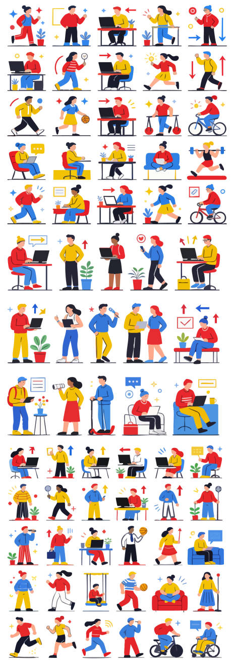 源文件下载【享设计】搜索编号：81600035199403010【卡通人物办公UI图标设计】