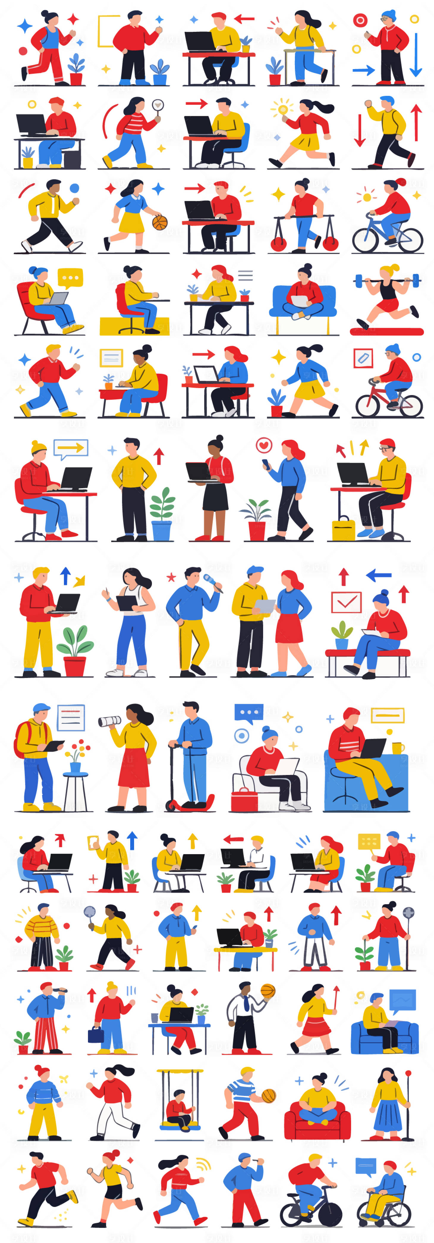 源文件下载【享设计】搜索编号：81600035199403010【卡通人物办公UI图标设计】