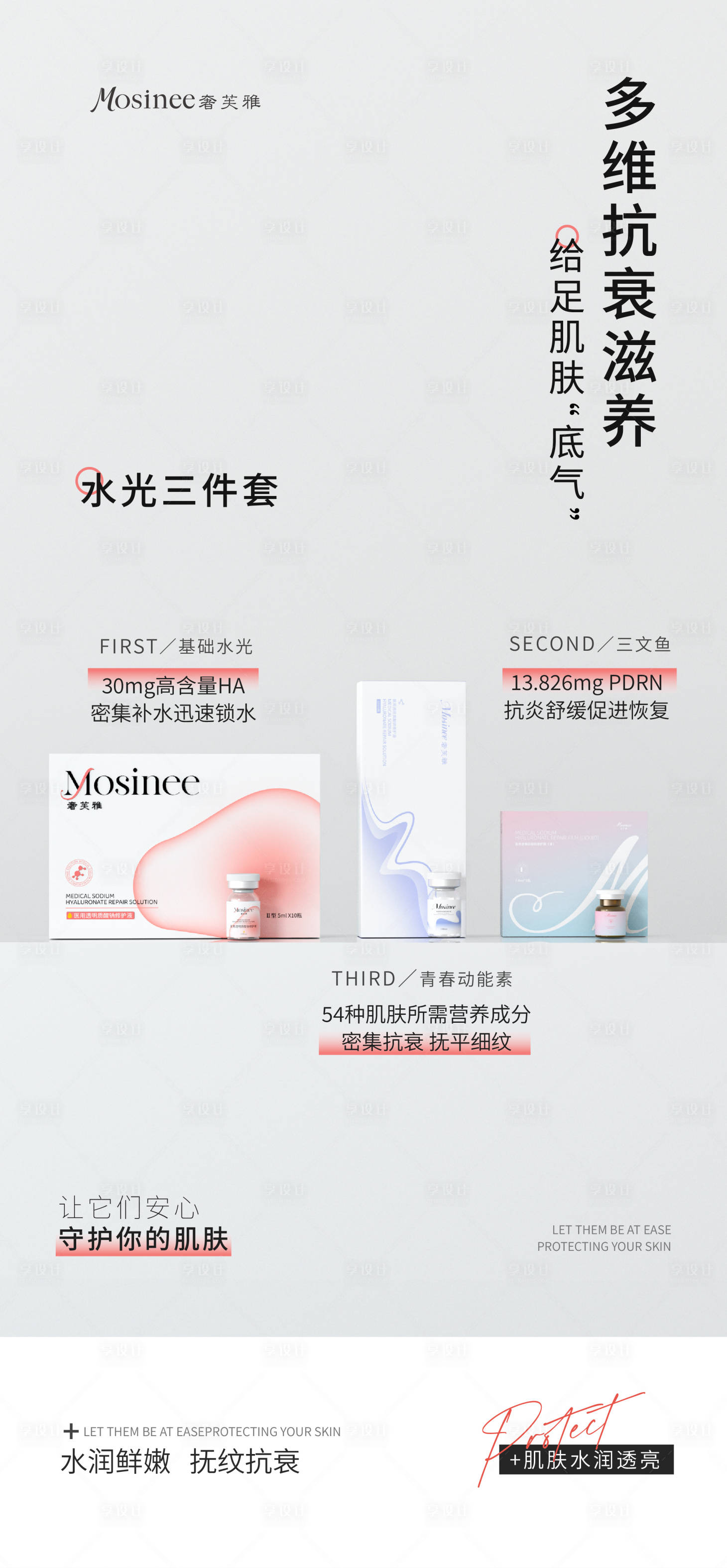 源文件下载【享设计】搜索编号：61080035012669127【医美水光系列海报】