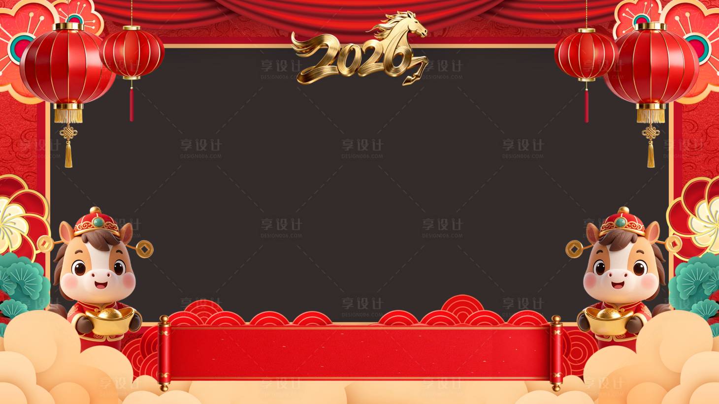 源文件下载【享设计】搜索编号：72900035272003216【新年视频框模板】