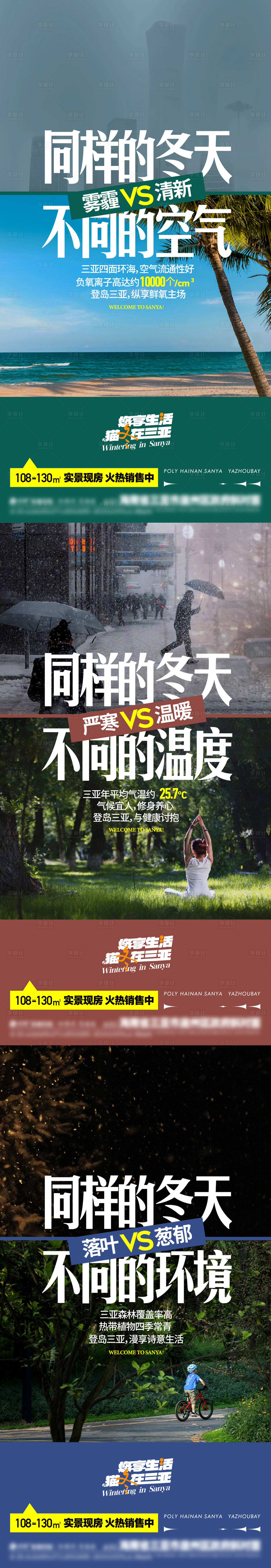 源文件下载【享设计】搜索编号：13800034907264468【地产海岛旅居环境对比价值点海报】