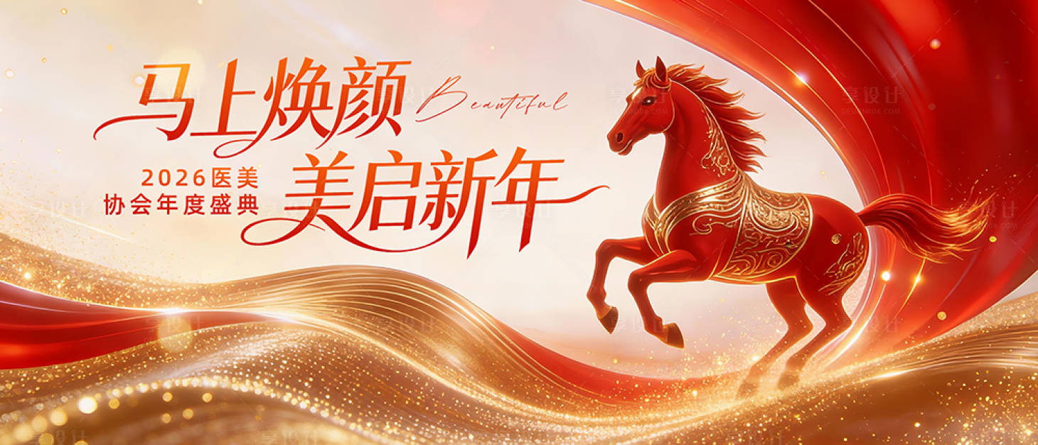 源文件下载【享设计】搜索编号：73500035270145493【医美马年颁奖典礼主视觉】
