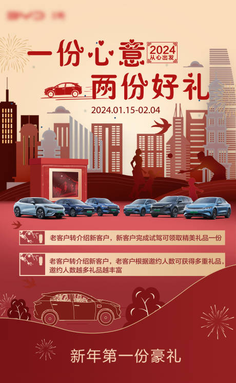 源文件下载【享设计】搜索编号：65260035239813186【汽车新年试驾海报】