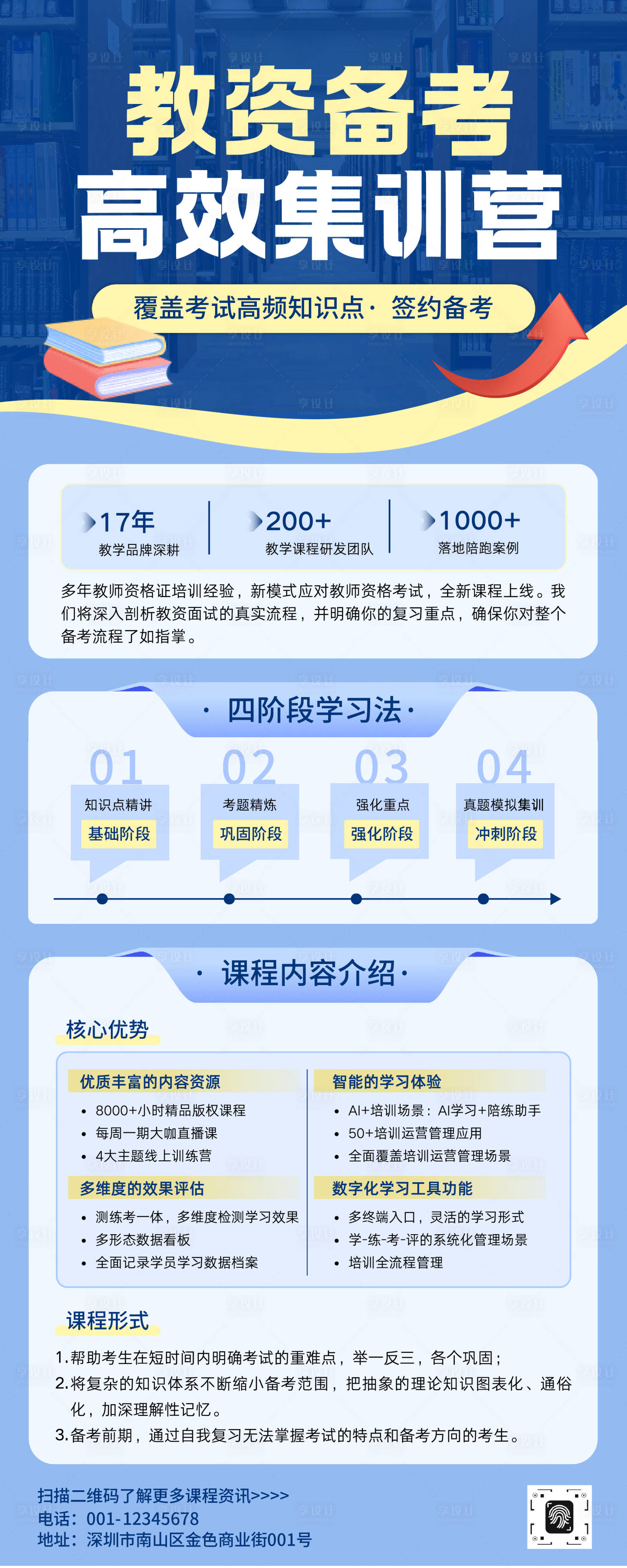 源文件下载【享设计】搜索编号：55170034883909420【蓝色简约教资备考培训招生成人教育海报】