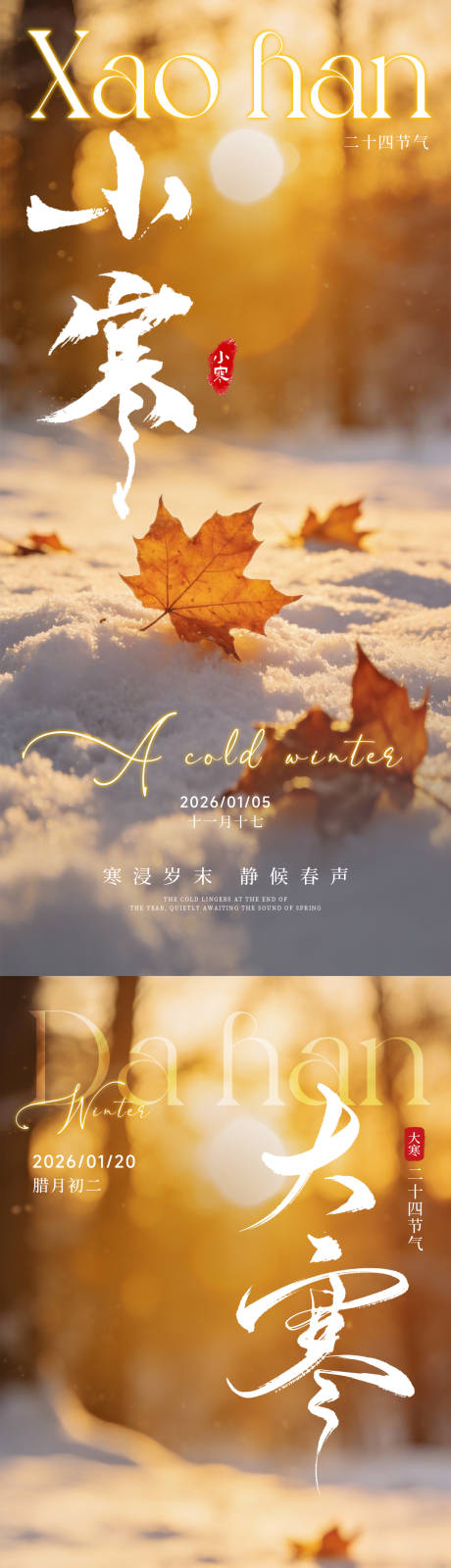 源文件下载【享设计】搜索编号：54340034846144909【小寒大寒节气海报】
