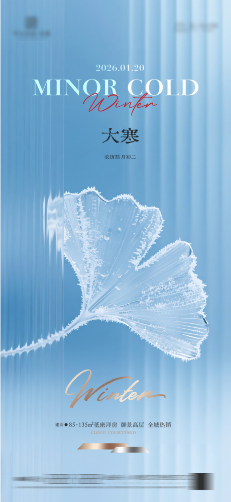 源文件下载【享设计】搜索编号：71810034876002636【大寒质感节气海报】