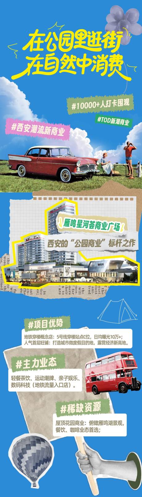 源文件下载【享设计】搜索编号：92650035050299223【公园经济户外复古拼贴长图】