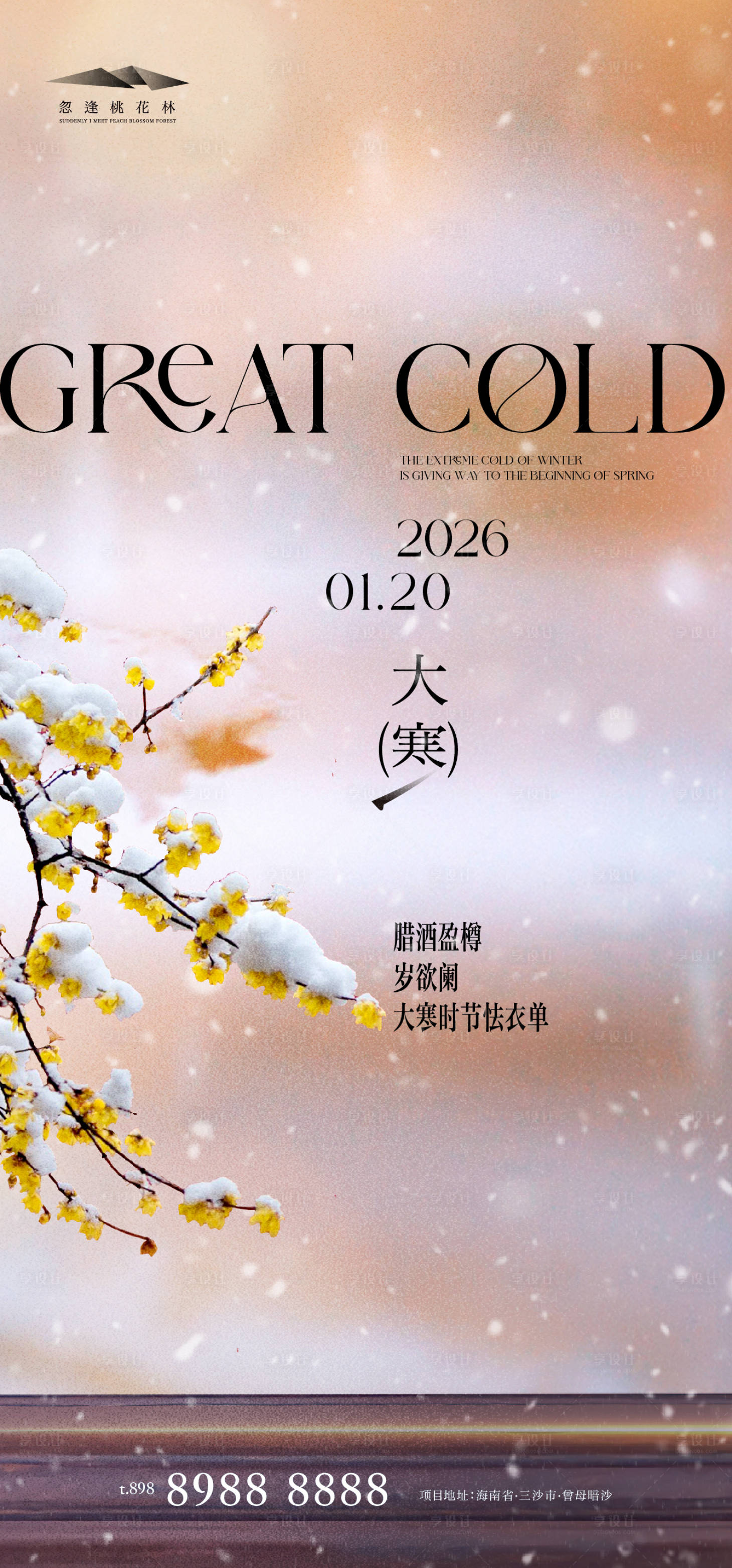 源文件下载【享设计】搜索编号：50810034833086388【大寒质感海报】