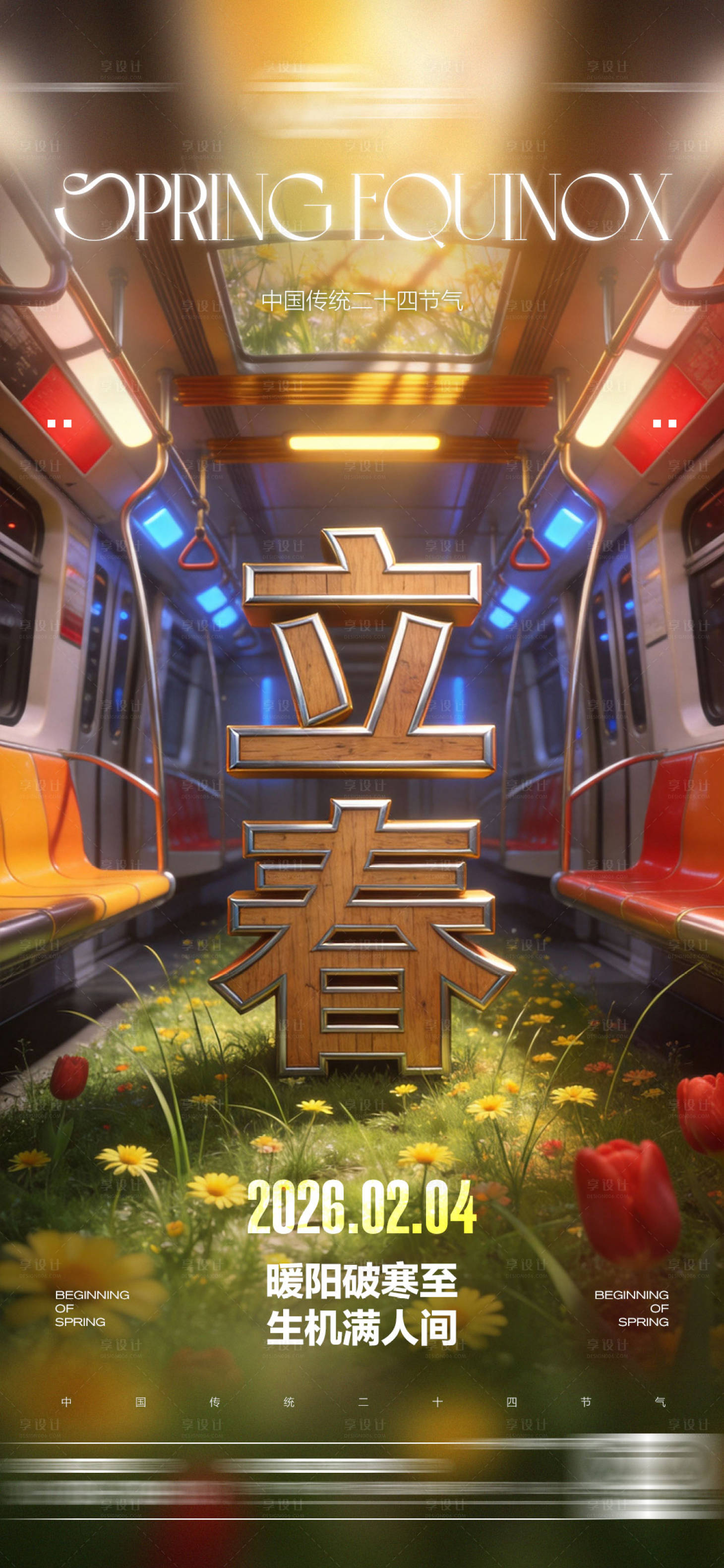 源文件下载【享设计】搜索编号：43660035224728646【酒吧立春二十四传统节气海报】