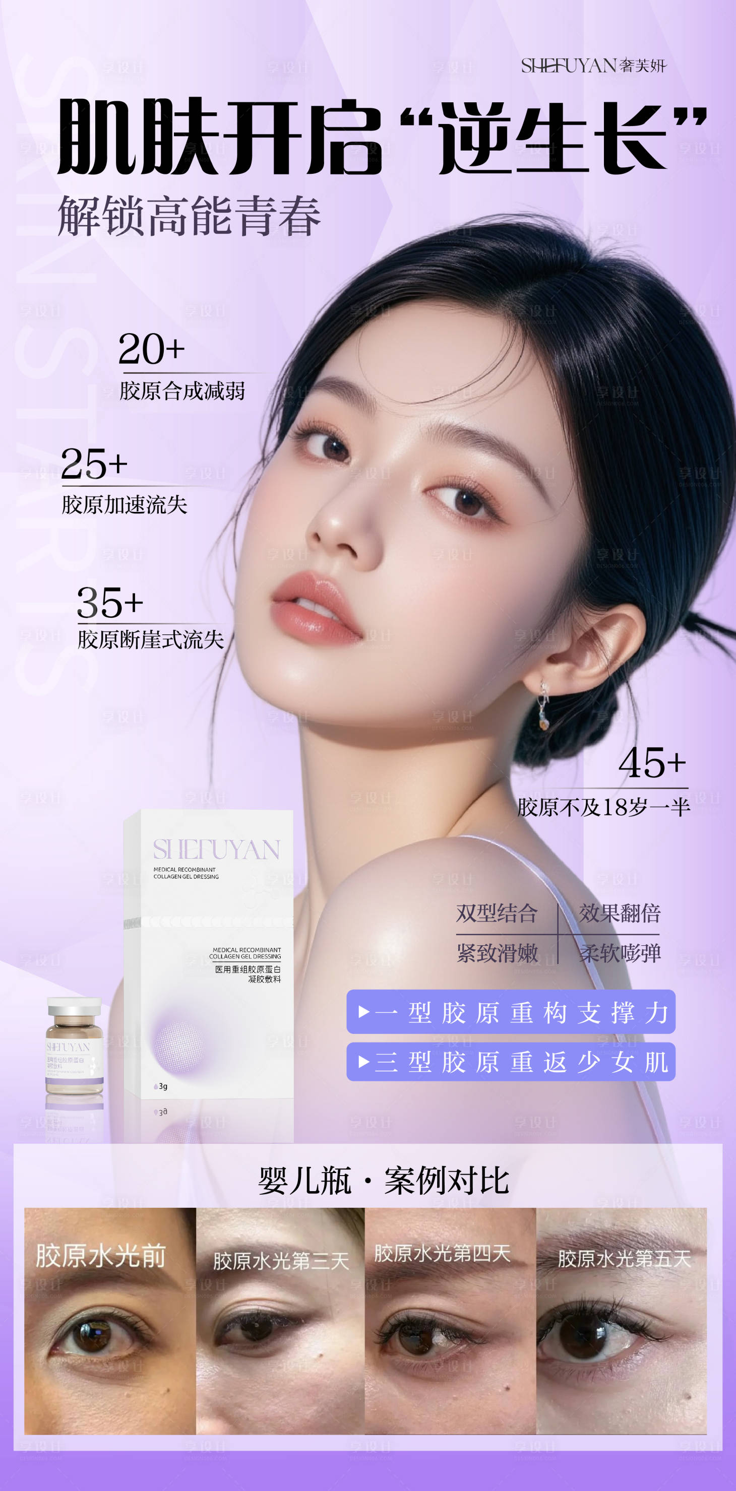 源文件下载【享设计】搜索编号：33080035251902058【医美水光补水早安图】